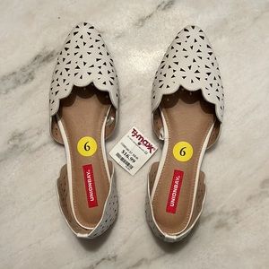 Union Bay Perforated Flats - White - Size 9
